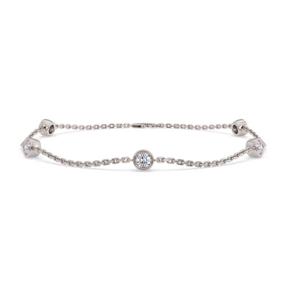 Klassisches rundes Diamantkettenarmband mit 0,50 ct Diamanten