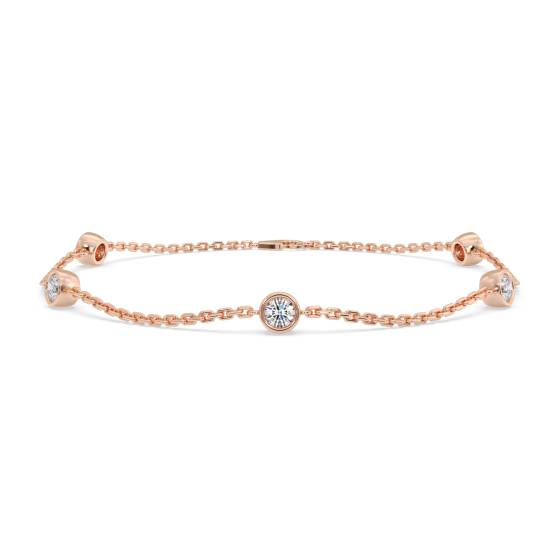 Klassisches rundes Diamantkettenarmband mit 0,50 ct Diamanten