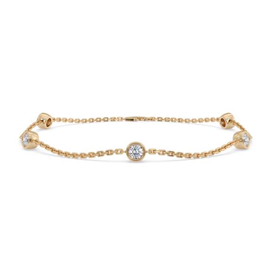 Klassisches rundes Diamantkettenarmband mit 0,50 ct Diamanten