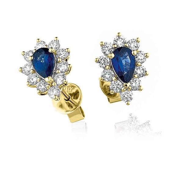 Ohrringe mit blauem Saphir und Diamanten