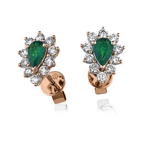 Smaragd- und Diamant-Cluster-Ohrringe