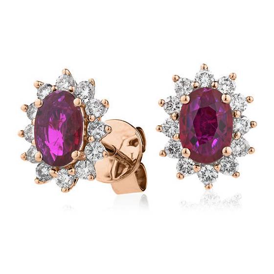 Rubin- und Diamantohrringe