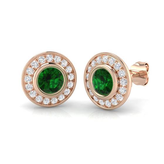 Ohrringe mit Smaragd und Diamanten (1,30 ct, VS/E-F)