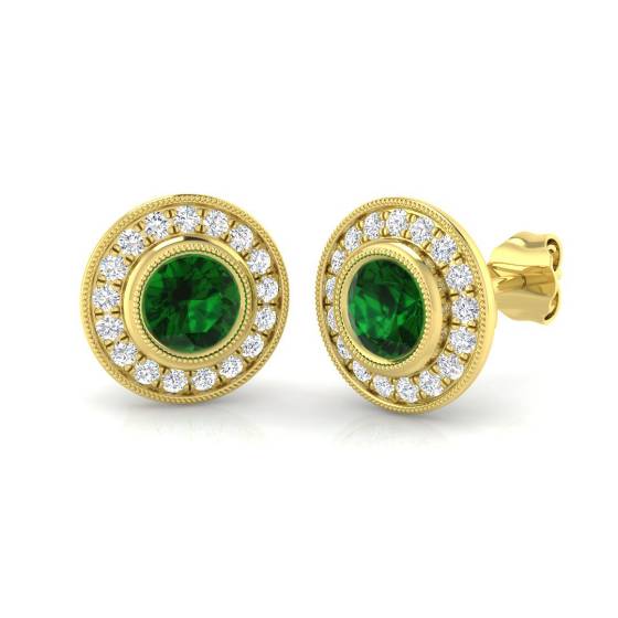 Ohrringe mit Smaragd und Diamanten (1,30 ct, VS/E-F)