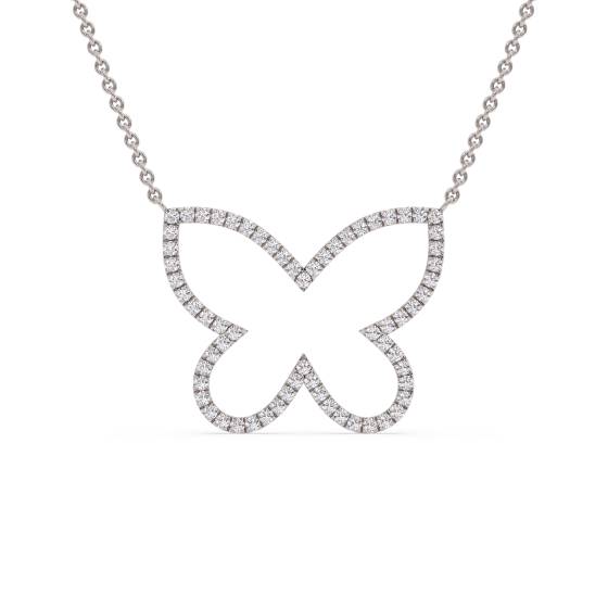 Designer-Halskette mit rundem Diamanten