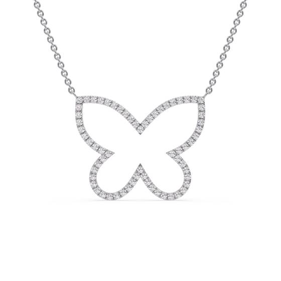 Designer-Halskette mit rundem Diamanten