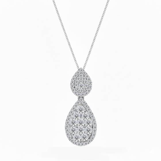 Anhänger mit einem runden, natürlichen Diamantcluster (1,00 ct, VS/F-G)