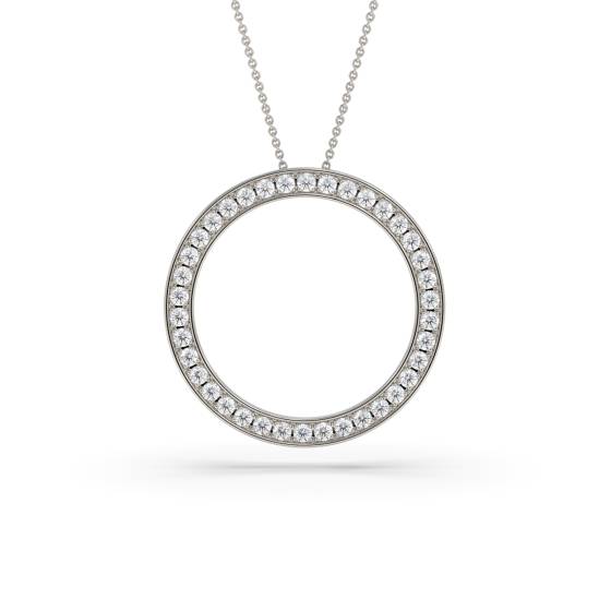 0,50 ct Pavé-gefasster runder Diamant-Designer-Anhänger