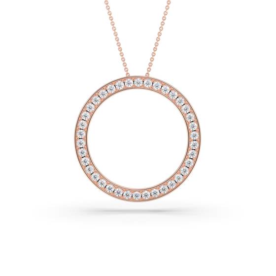 0,50 ct Pavé-gefasster runder Diamant-Designer-Anhänger