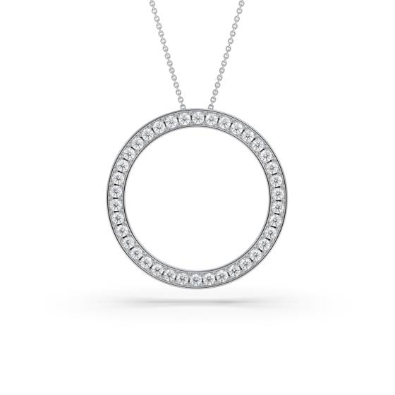0,50 ct Pavé-gefasster runder Diamant-Designer-Anhänger
