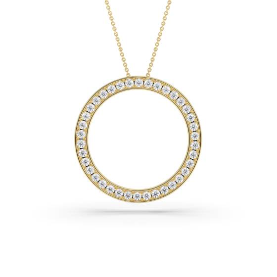 0,50 ct Pavé-gefasster runder Diamant-Designer-Anhänger