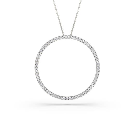0,75 ct Pavé-gefasster runder Diamant-Designer-Anhänger