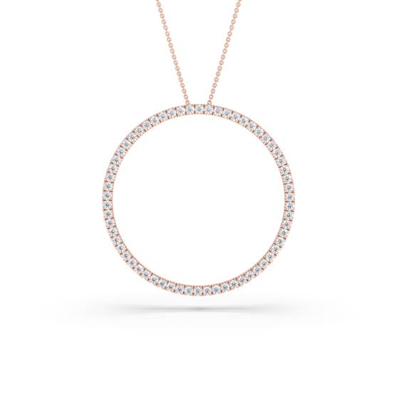 0,75 ct Pavé-gefasster runder Diamant-Designer-Anhänger