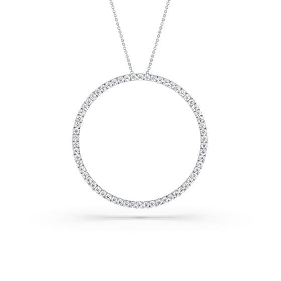 0,75 ct Pavé-gefasster runder Diamant-Designer-Anhänger