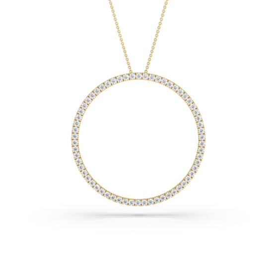 0,75 ct Pavé-gefasster runder Diamant-Designer-Anhänger