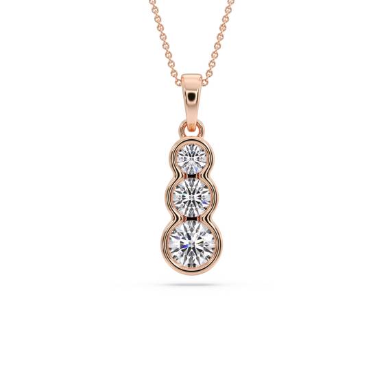 Eleganter Anhänger mit drei runden Diamanten