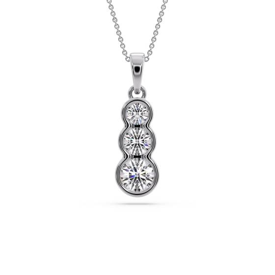Eleganter Anhänger mit drei runden Diamanten