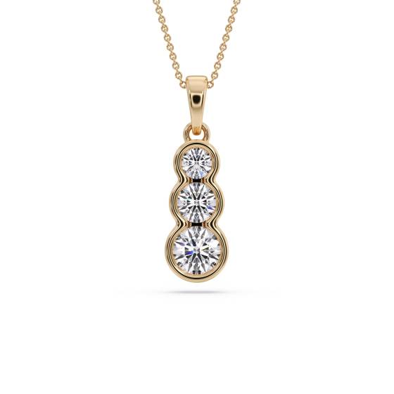 Eleganter Anhänger mit drei runden Diamanten