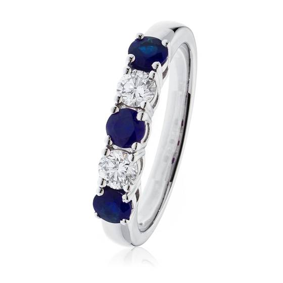 Ewigkeitsring mit 1,20 ct VS/E-F blauem Saphir und natürlichem Diamanten