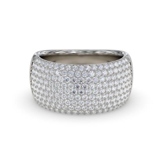 Eleganter, mehrreihiger Ring mit runden Diamanten (2,40 ct).