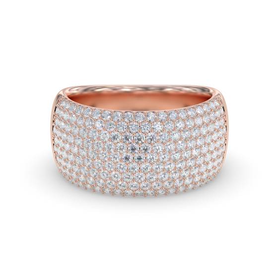 Eleganter, mehrreihiger Ring mit runden Diamanten (2,40 ct).