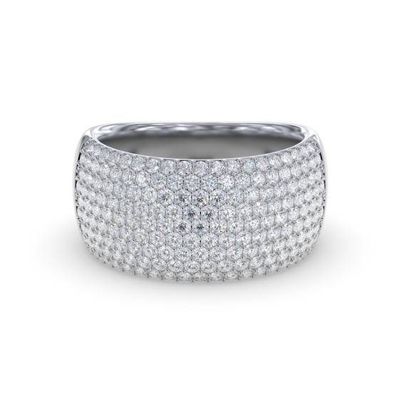 Eleganter, mehrreihiger Ring mit runden Diamanten (2,40 ct).
