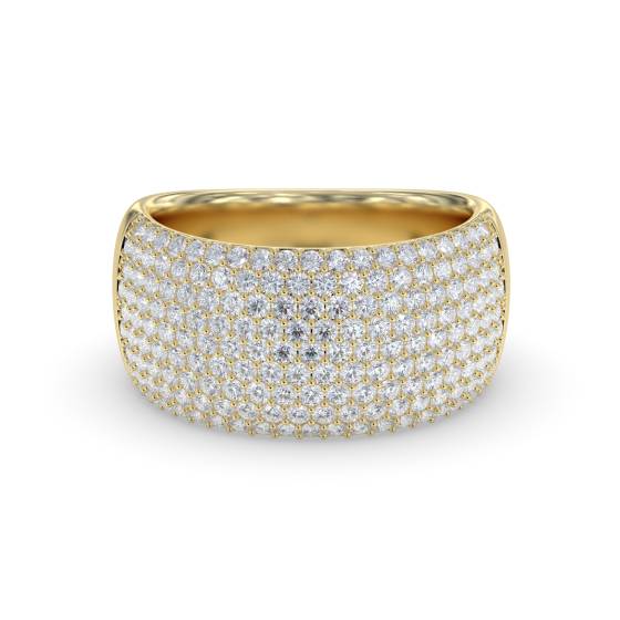 Eleganter, mehrreihiger Ring mit runden Diamanten (2,40 ct).