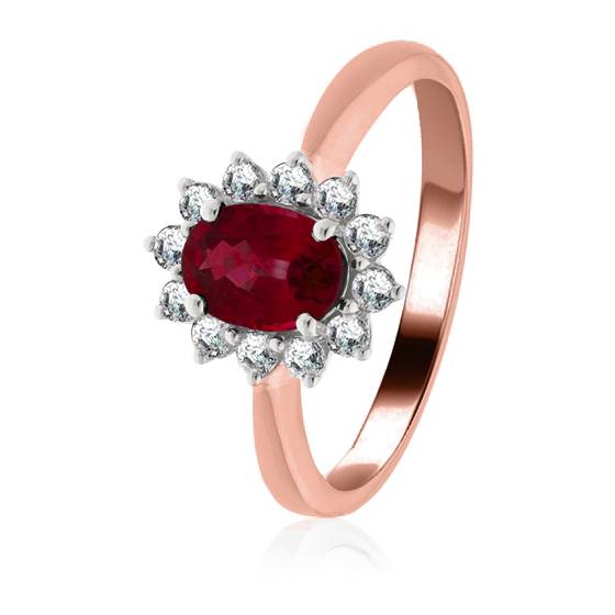 2,00 ct Rubin- und Diamantclusterring