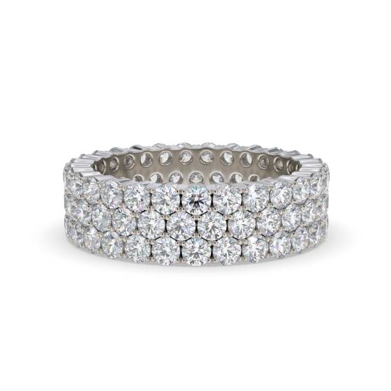Eleganter, mehrreihiger Ring mit runden Diamanten (3,00 ct)