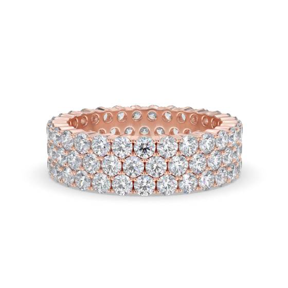 Eleganter, mehrreihiger Ring mit runden Diamanten (3,00 ct)