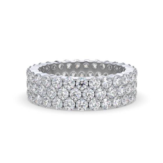 Eleganter, mehrreihiger Ring mit runden Diamanten (3,00 ct)