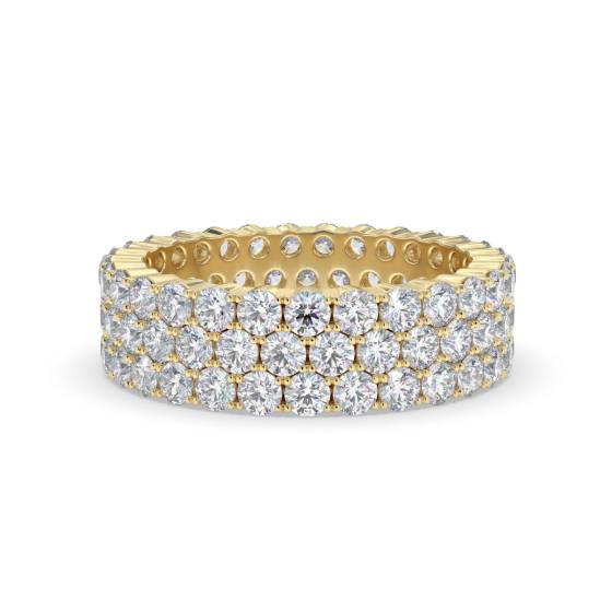Eleganter, mehrreihiger Ring mit runden Diamanten (3,00 ct)