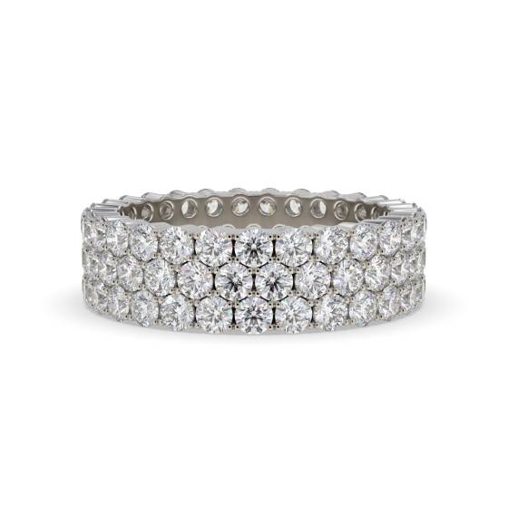 Eleganter, mehrreihiger Ring mit runden Diamanten (6,00 ct).