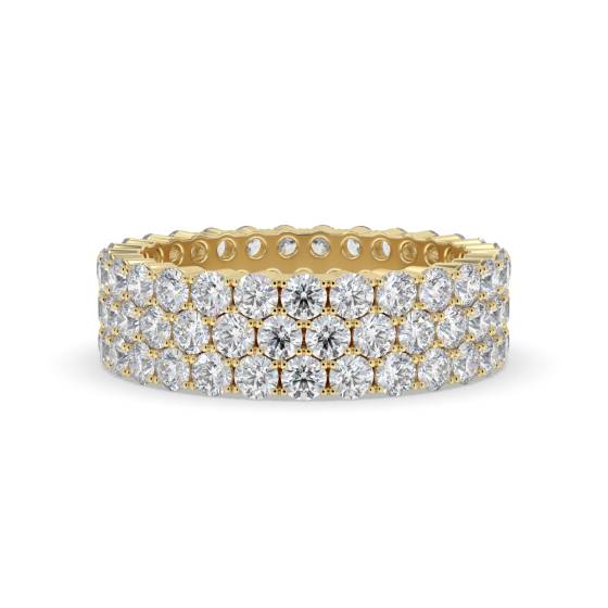 Eleganter, mehrreihiger Ring mit runden Diamanten (6,00 ct).