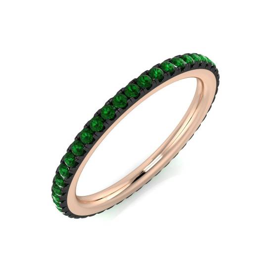 Halb-Ewigkeitsring mit Smaragd (0,20 ct)