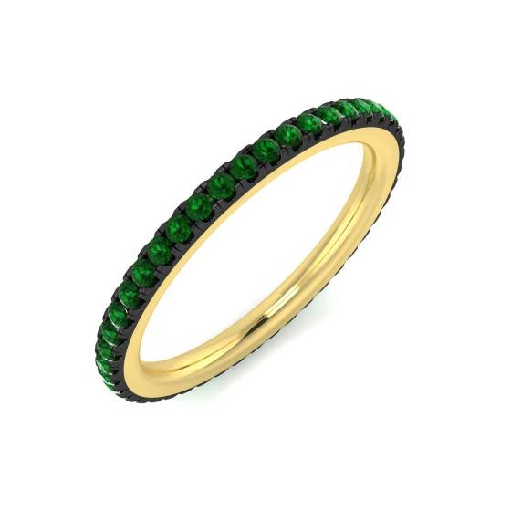 Halb-Ewigkeitsring mit Smaragd (0,20 ct)