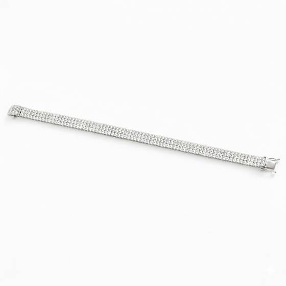 Klassisches dreireihiges Diamant-Tennisarmband mit 9,00 ct