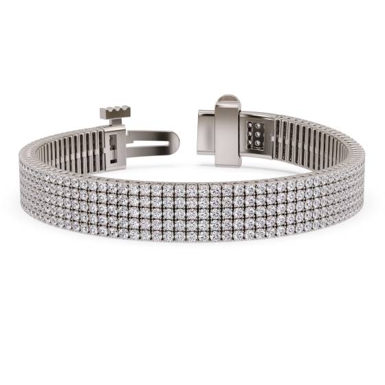 Klassisches fünfreihiges Diamant-Tennisarmband mit 14,40 ct
