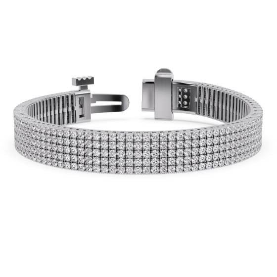 Klassisches fünfreihiges Diamant-Tennisarmband mit 14,40 ct