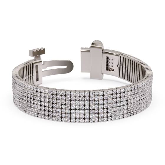 Klassisches Tennisarmband mit sieben Diamantreihen und 11,35 ct