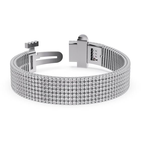 Klassisches Tennisarmband mit sieben Diamantreihen und 11,35 ct