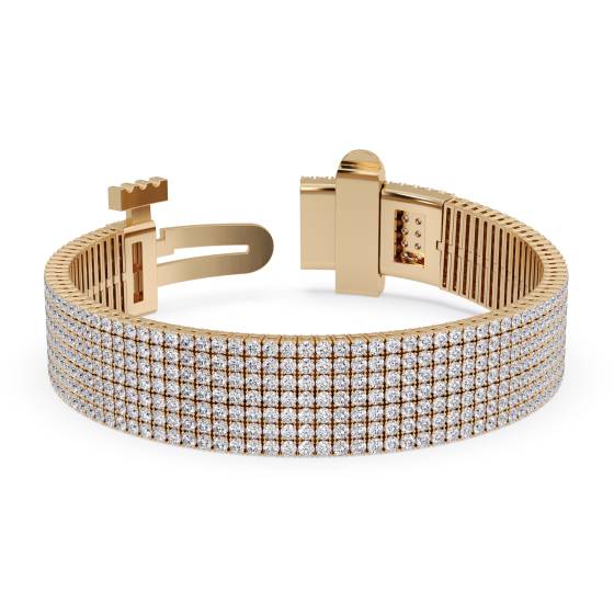 Klassisches Tennisarmband mit sieben Diamantreihen und 11,35 ct