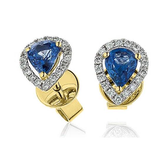 Ohrringe mit blauem Saphir und Diamanten