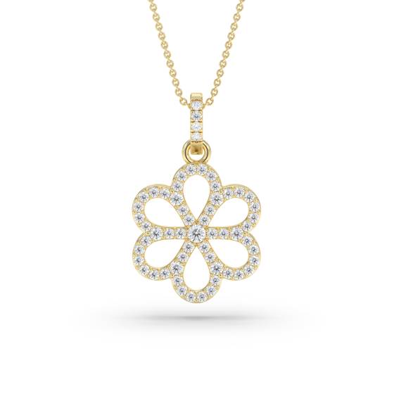 0,20 ct Cluster-Runddiamant-Designeranhänger