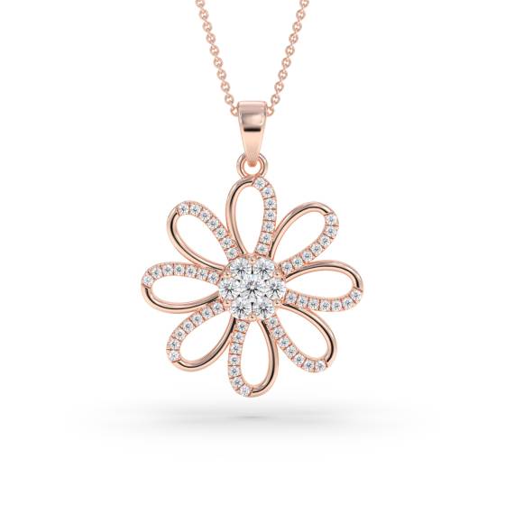 0,50 ct Pavé-gefasster runder Diamant-Designer-Anhänger