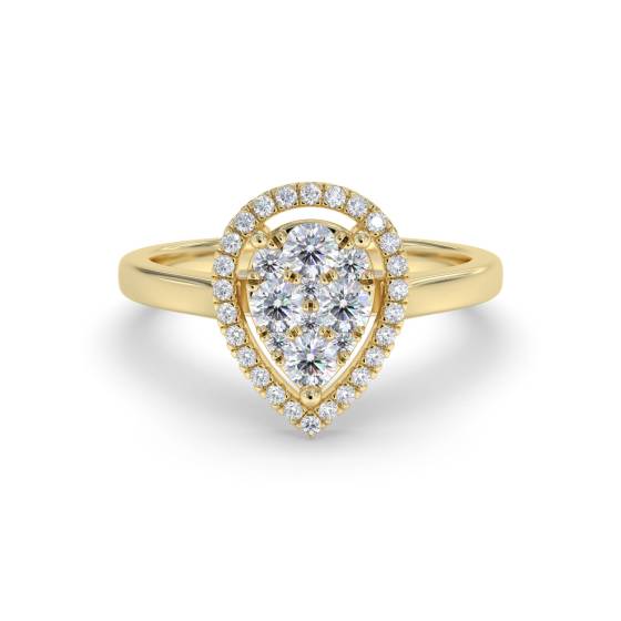 0,40 ct VS/E-F Runder Naturdiamant-Clusterring