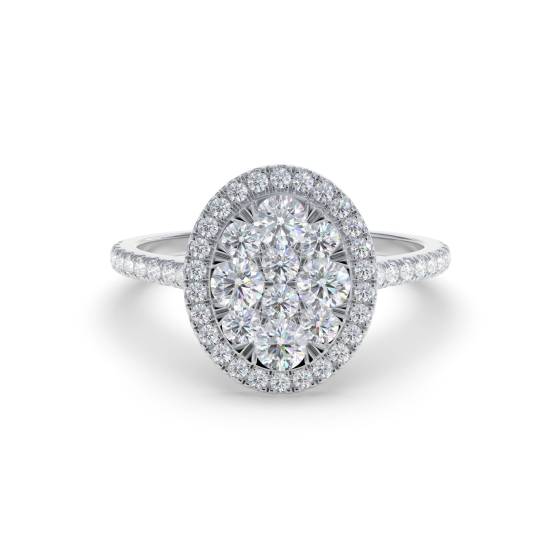 0,40 ct VS/E-F Runder Naturdiamant-Clusterring
