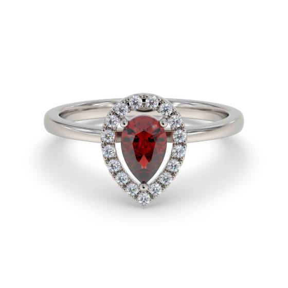 0,50 ct Rubin- und Diamantclusterring