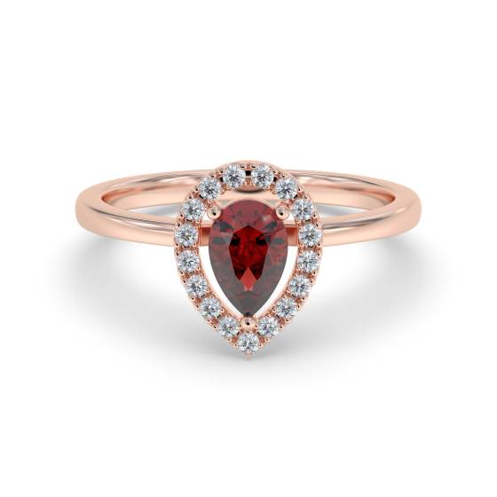 0,50 ct Rubin- und Diamantclusterring