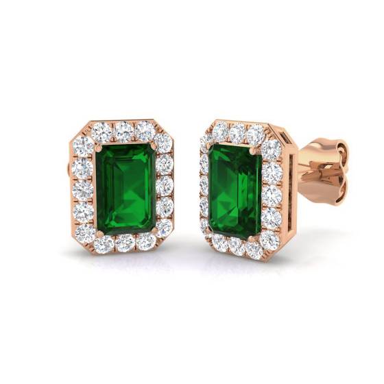 Ohrringe mit Smaragd und Diamanten (1,45 ct, VS/E-F)